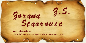 Zorana Staorović vizit kartica